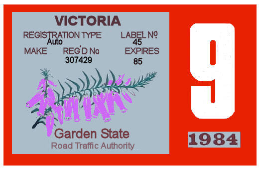 (image for) Australia 1984 Victoria Inspection Sticker